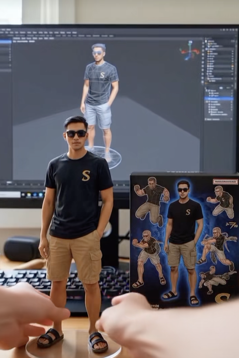 Action figure google gemini ai miniatur bergerak. (TikTok)